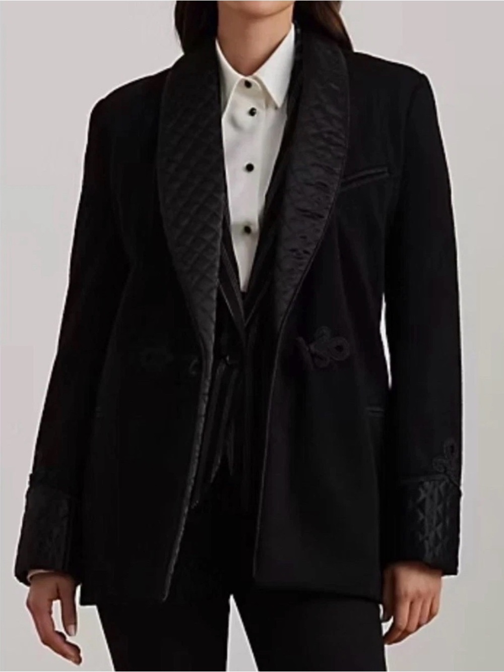 Lauren Ralph Lauren Women's Quilted Satin Trim Wool Blend Coat Sz 18 NWT